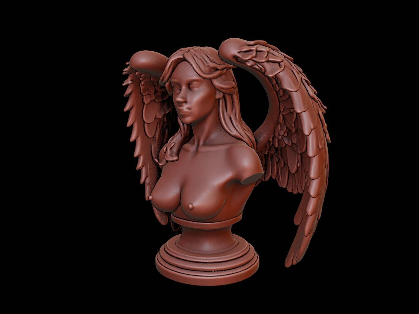 Fallen Angel Bust 3D print model_2