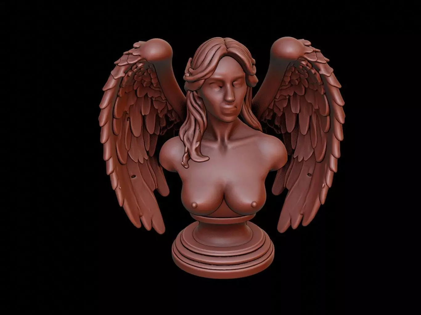 Fallen Angel Bust 3D print model_0