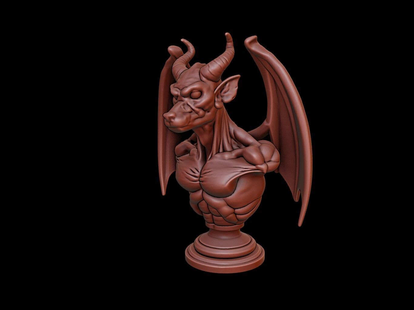 Gargoyle Bust 3D print model_2