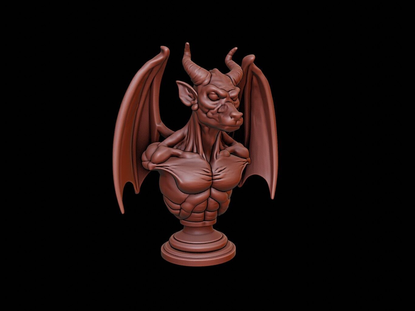 Gargoyle Bust 3D print model_1