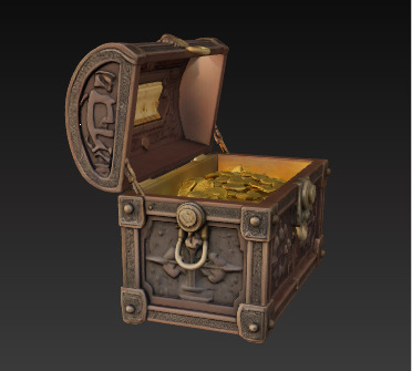 Ornate Treasure Chest High-Quality 3D Model Low-poly 3D model_15