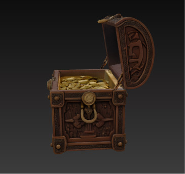 Ornate Treasure Chest High-Quality 3D Model Low-poly 3D model_12