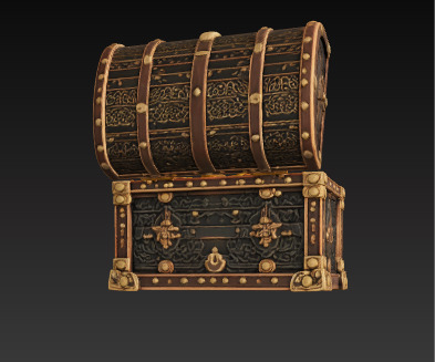 Ornate Treasure Chest High-Quality 3D Model Low-poly 3D model_3