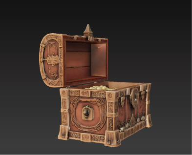 Ornate Treasure Chest High-Quality 3D Model Low-poly 3D model_9