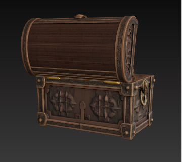 Ornate Treasure Chest High-Quality 3D Model Low-poly 3D model_19