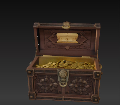 Ornate Treasure Chest High-Quality 3D Model Low-poly 3D model_7