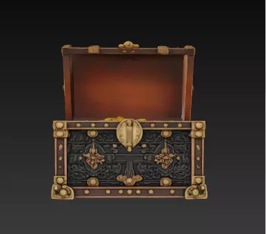 Ornate Treasure Chest High-Quality 3D Model Low-poly 3D model_0