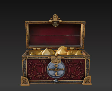 Ornate Treasure Chest High-Quality 3D Model Low-poly 3D model_8