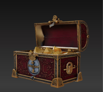 Ornate Treasure Chest High-Quality 3D Model Low-poly 3D model_10
