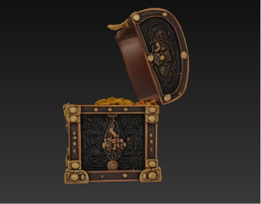 Ornate Treasure Chest High-Quality 3D Model Low-poly 3D model_1