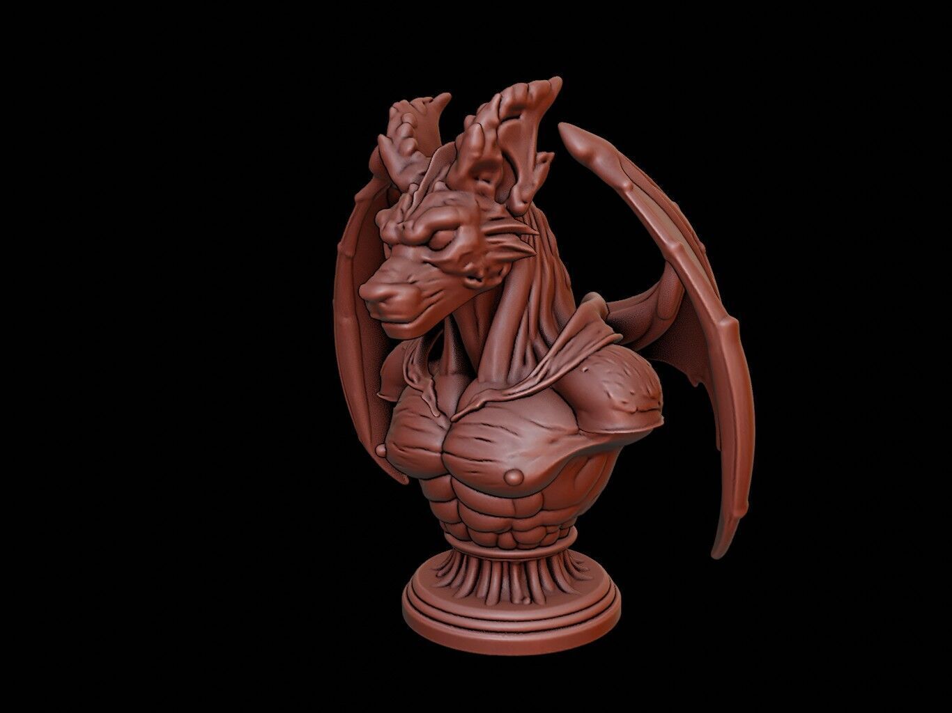 Gargoyle Guardian Bust 3D print model_2