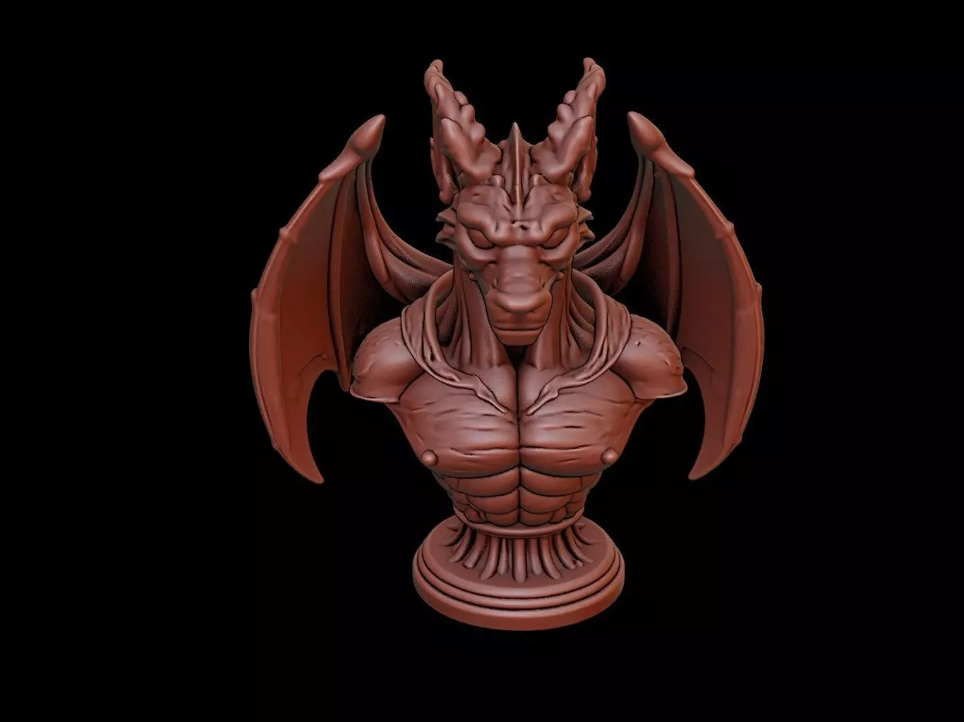 Gargoyle Guardian Bust 3D print model_0
