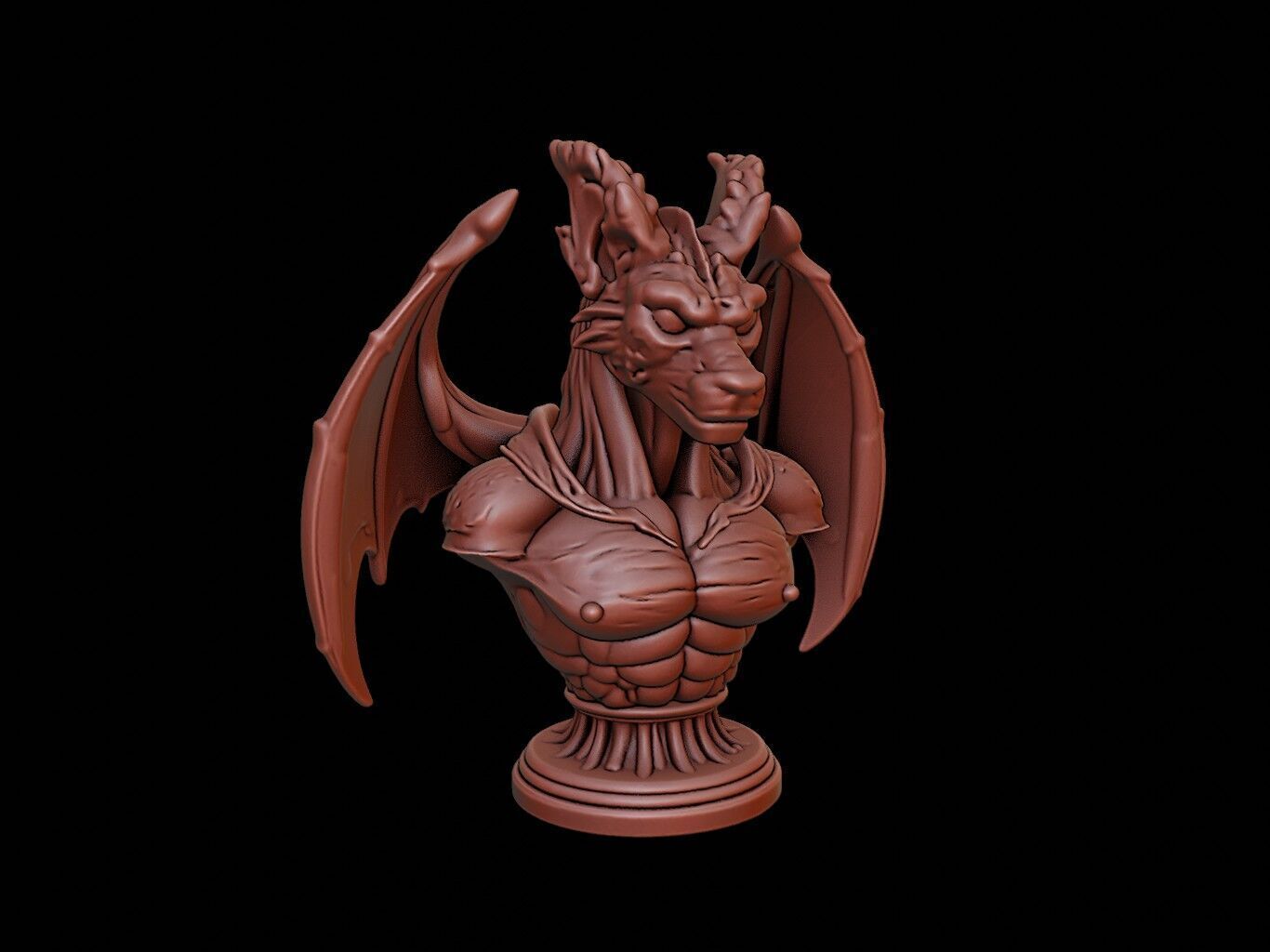 Gargoyle Guardian Bust 3D print model_1