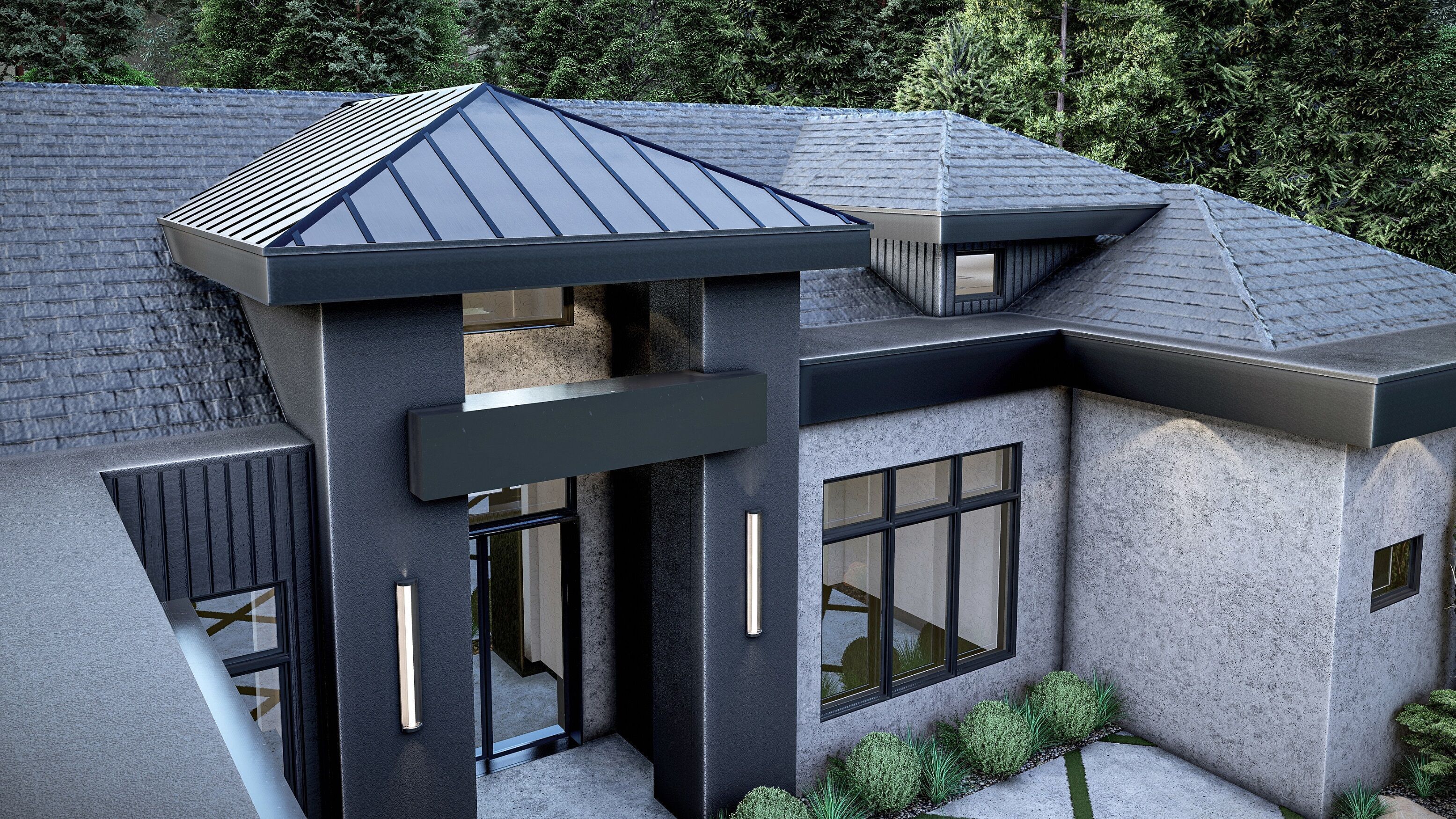 Modern House Number 11 - Stl-Dae file - 3d model Only 3D print model_3