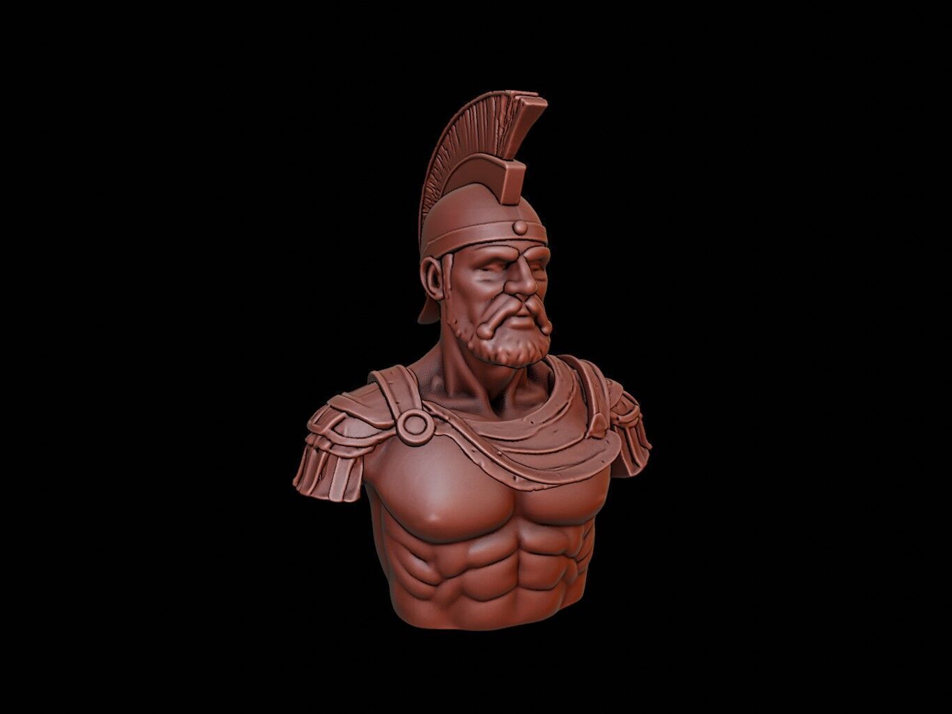 Gladiator Slave Bust 3D print model_1