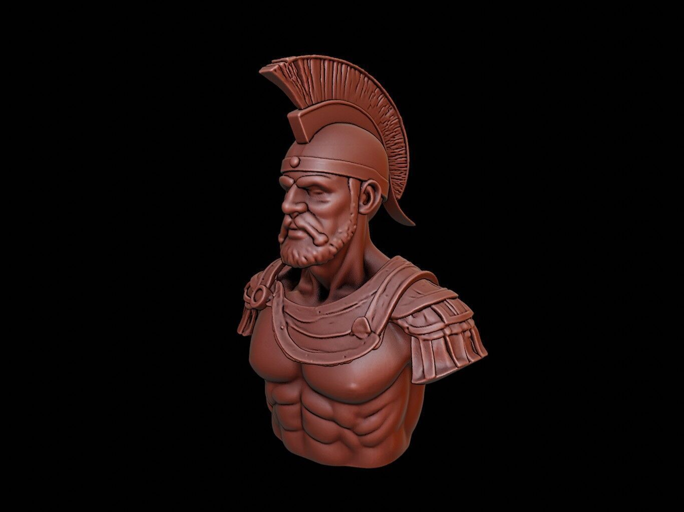 Gladiator Slave Bust 3D print model_2