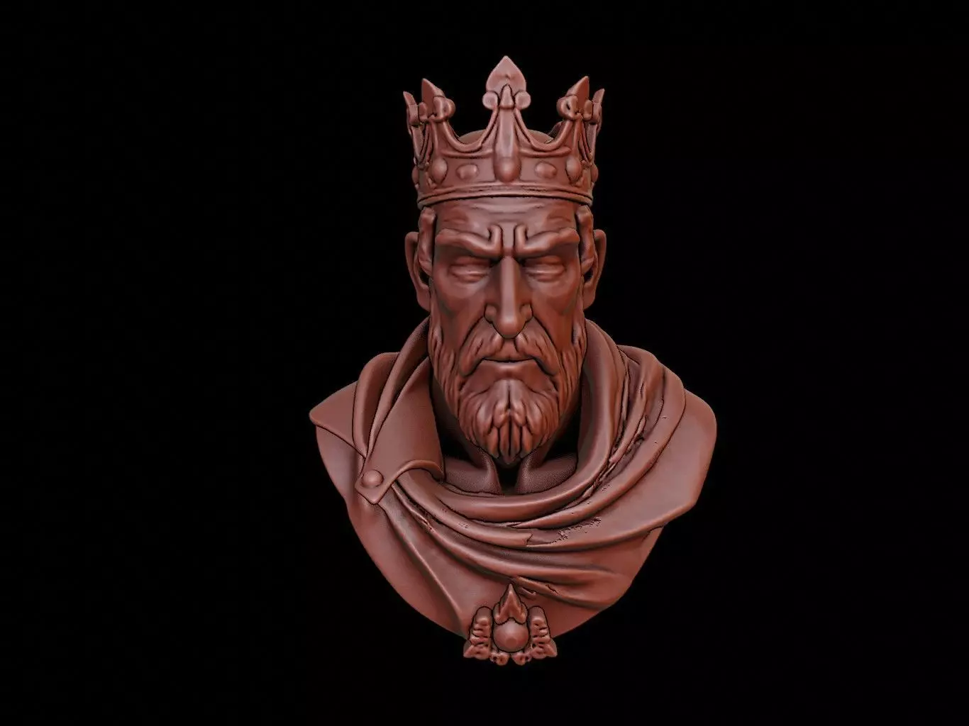 Gothic King Bust 3D print model_0