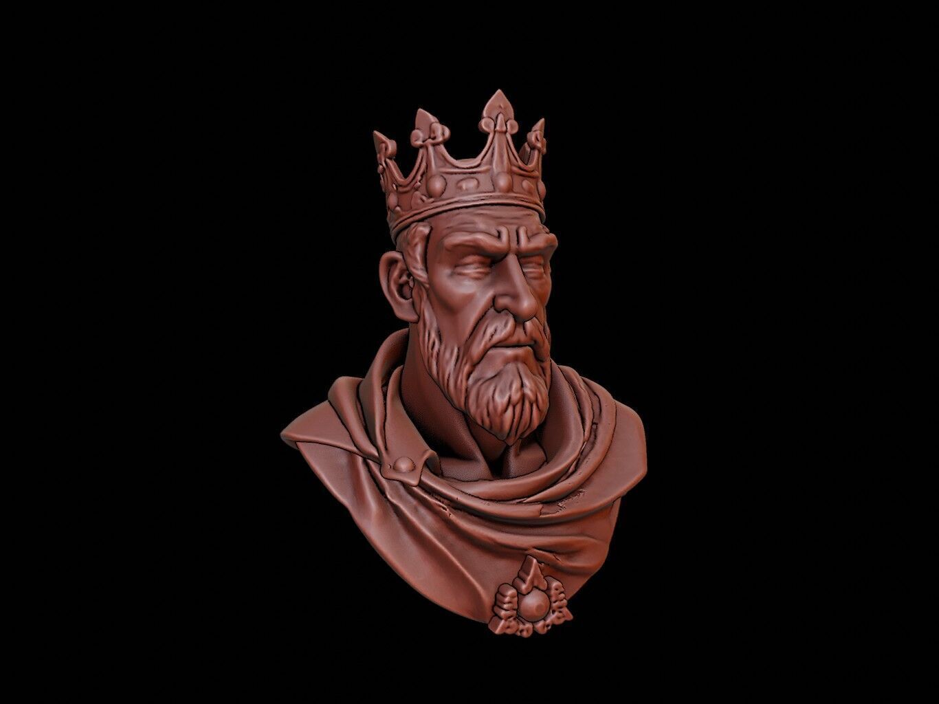 Gothic King Bust 3D print model_1