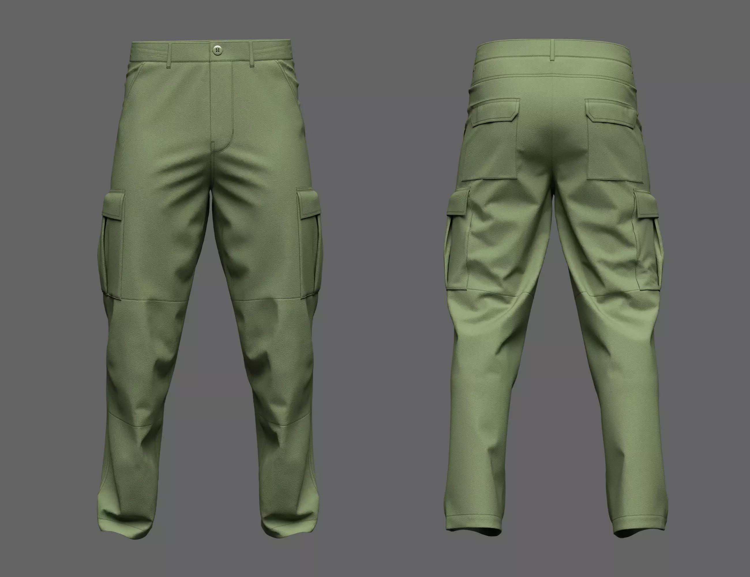 Male Cargo Pant 3D model_0