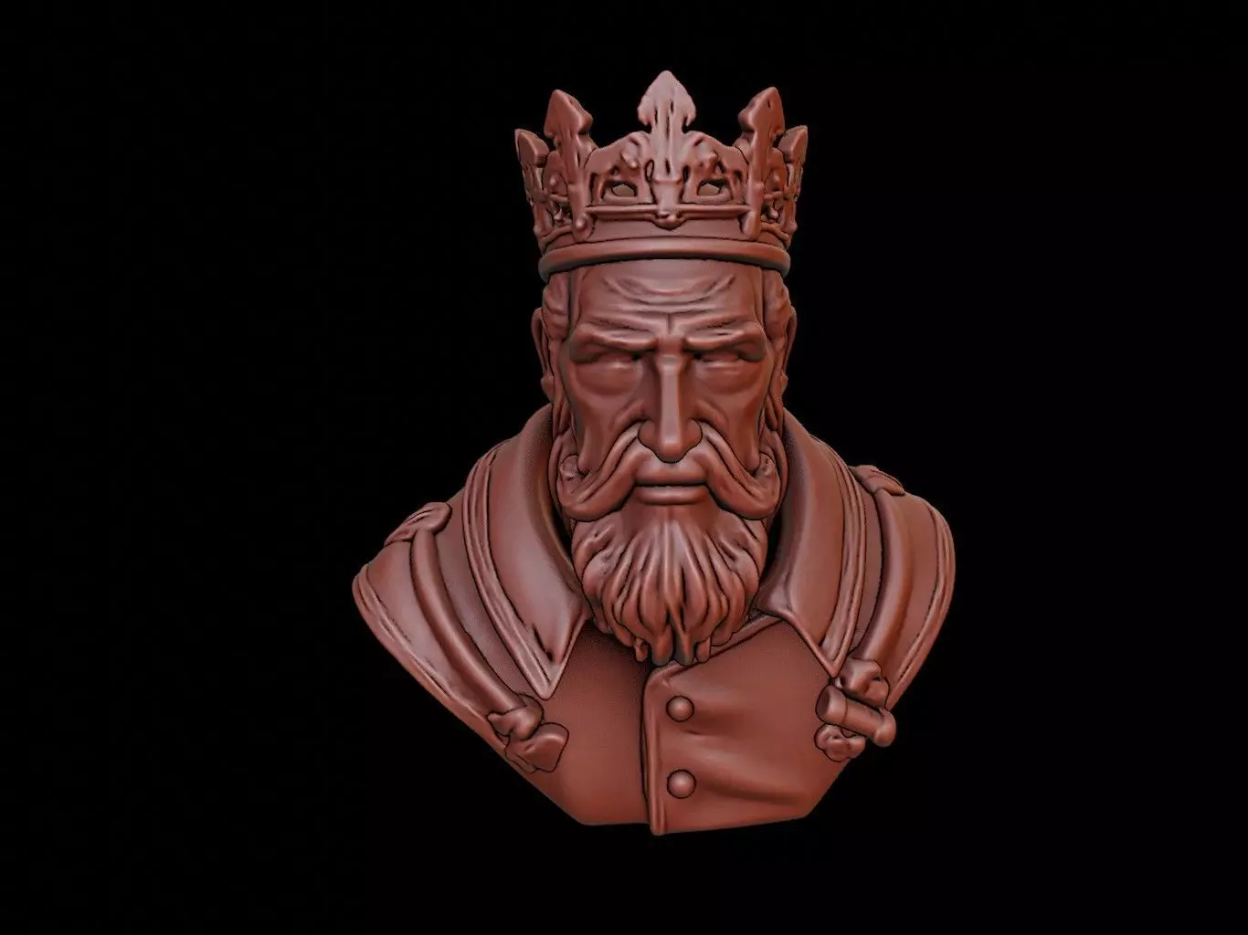 Gothic King Bust 3D print model_0