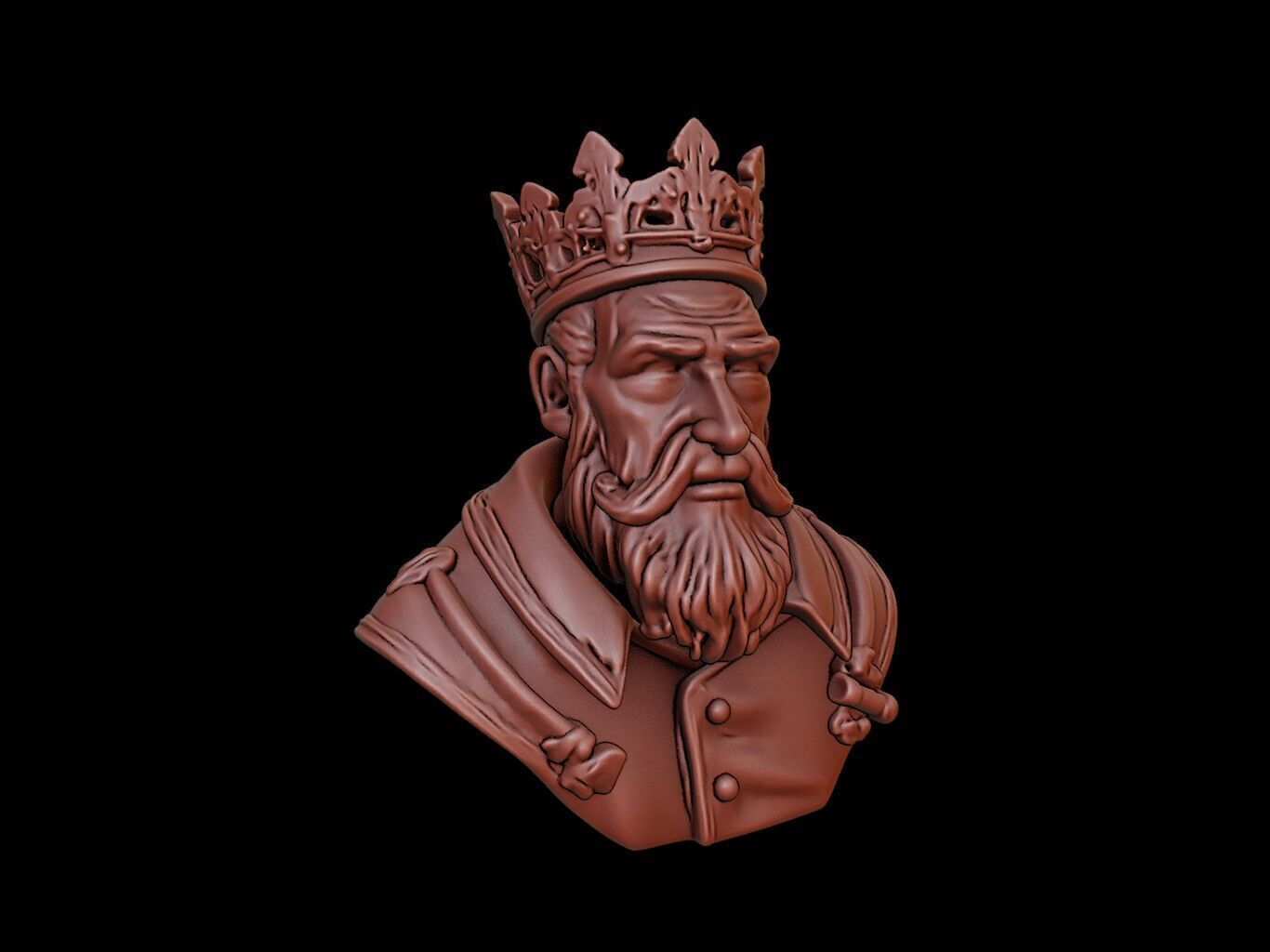 Gothic King Bust 3D print model_1