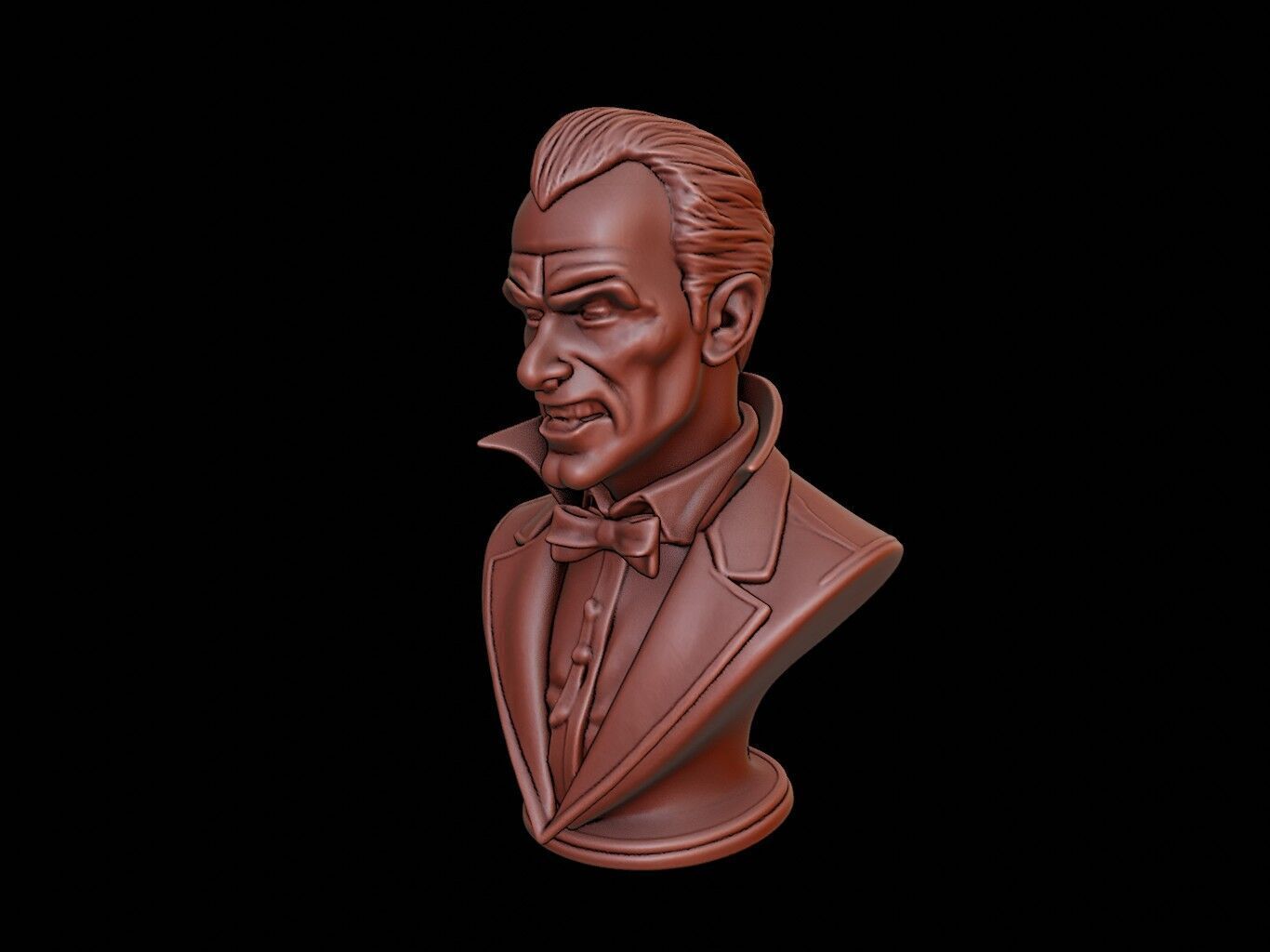 Gothic Vampire Bust 3D print model_2