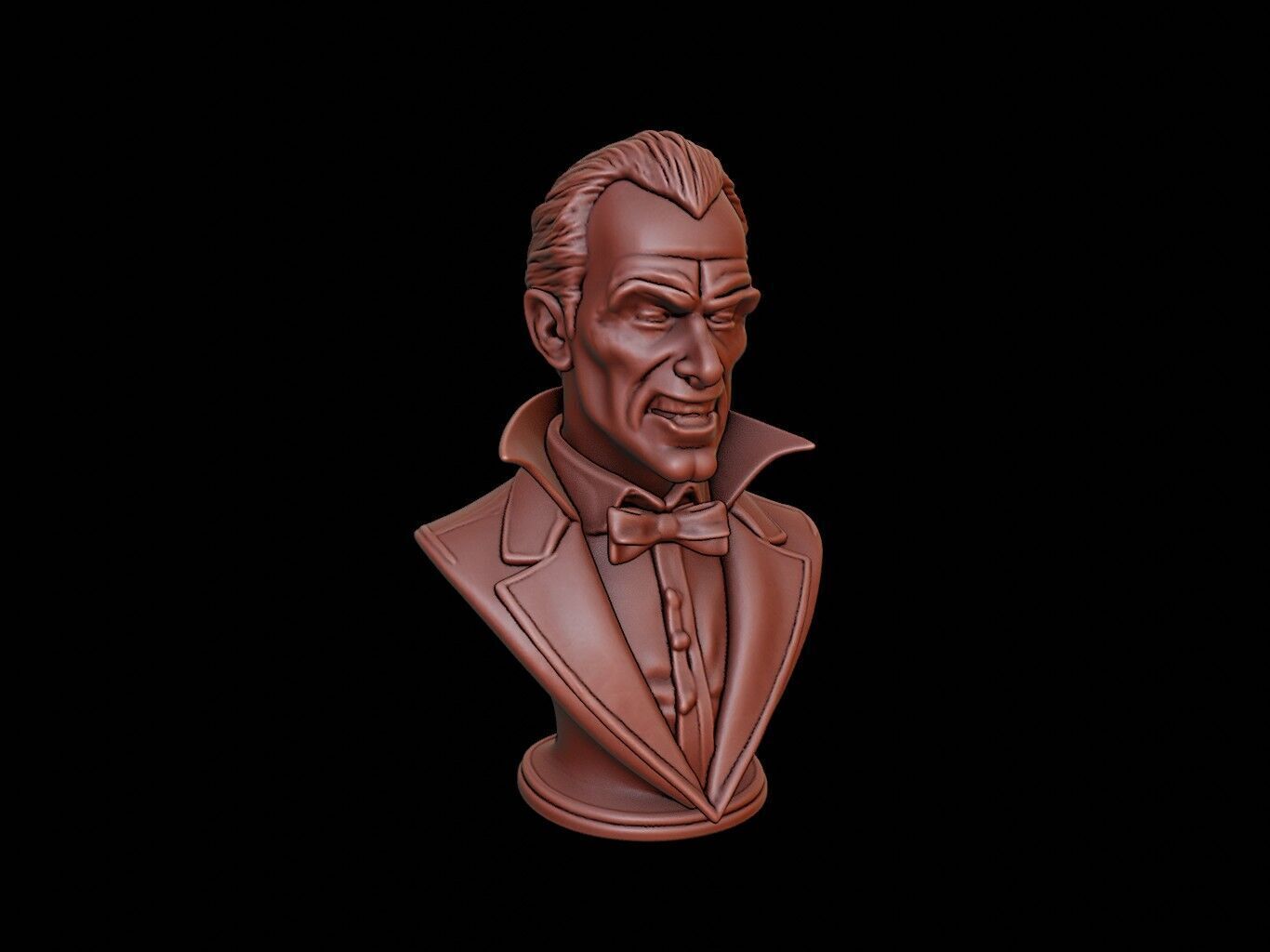 Gothic Vampire Bust 3D print model_1