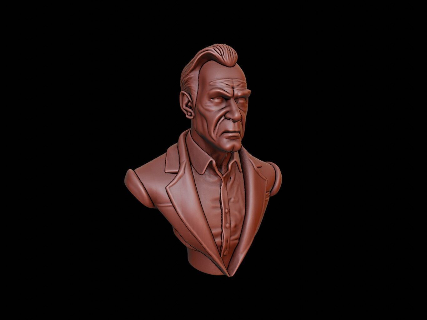 Gothic Vampire Bust 3D print model_1