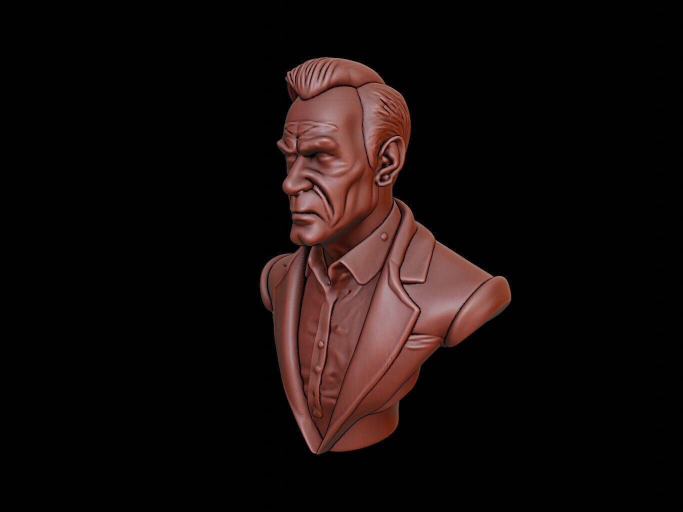 Gothic Vampire Bust 3D print model_2