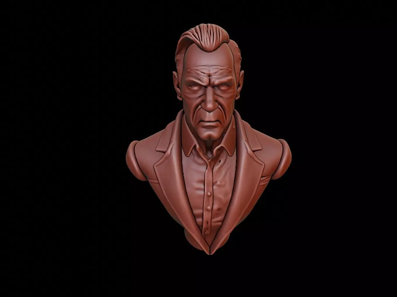 Gothic Vampire Bust 3D print model_0
