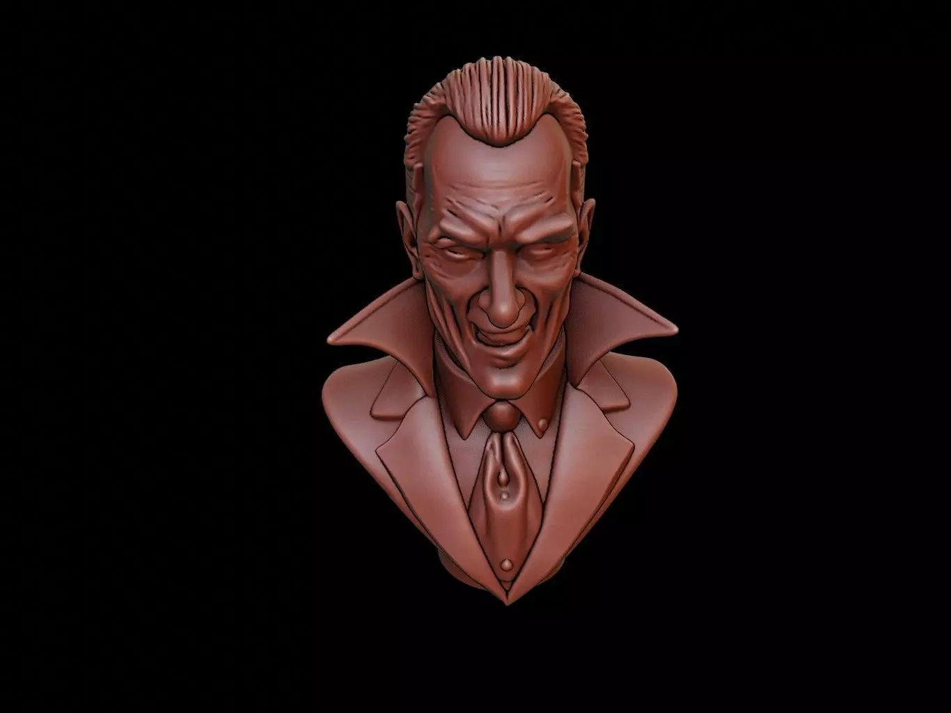 Gothic Vampire Bust 3D print model_0