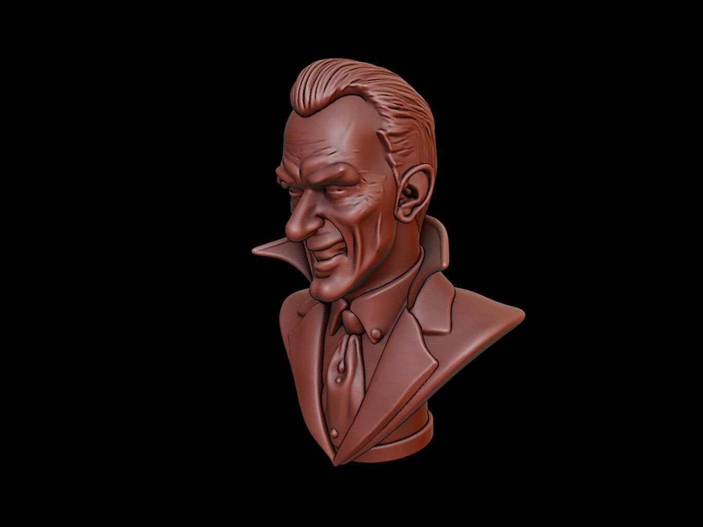 Gothic Vampire Bust 3D print model_2