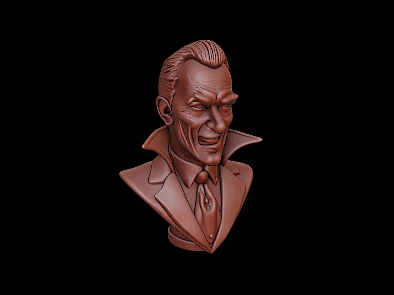 Gothic Vampire Bust 3D print model_1