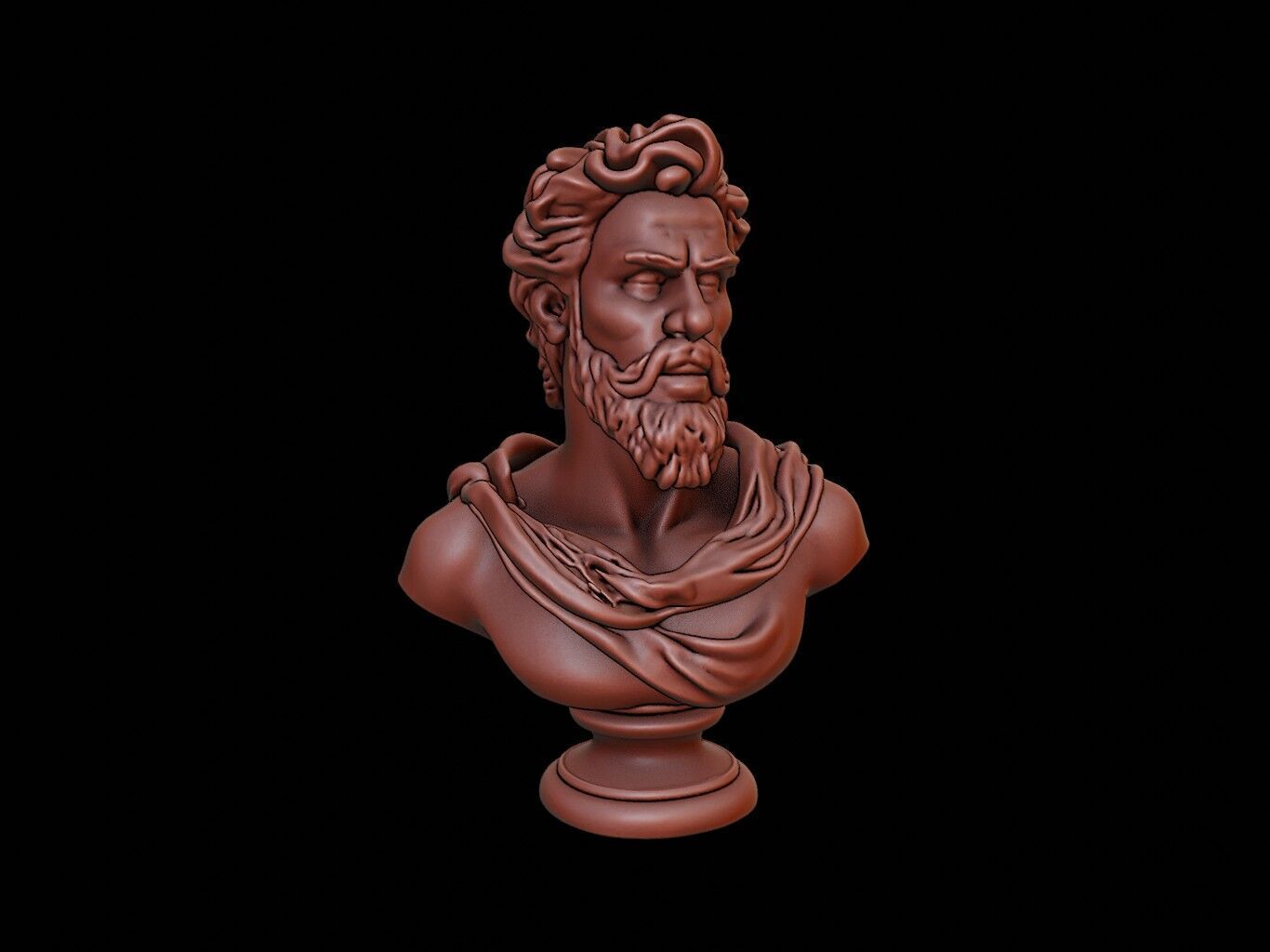 Greek God Bust 3D print model_1