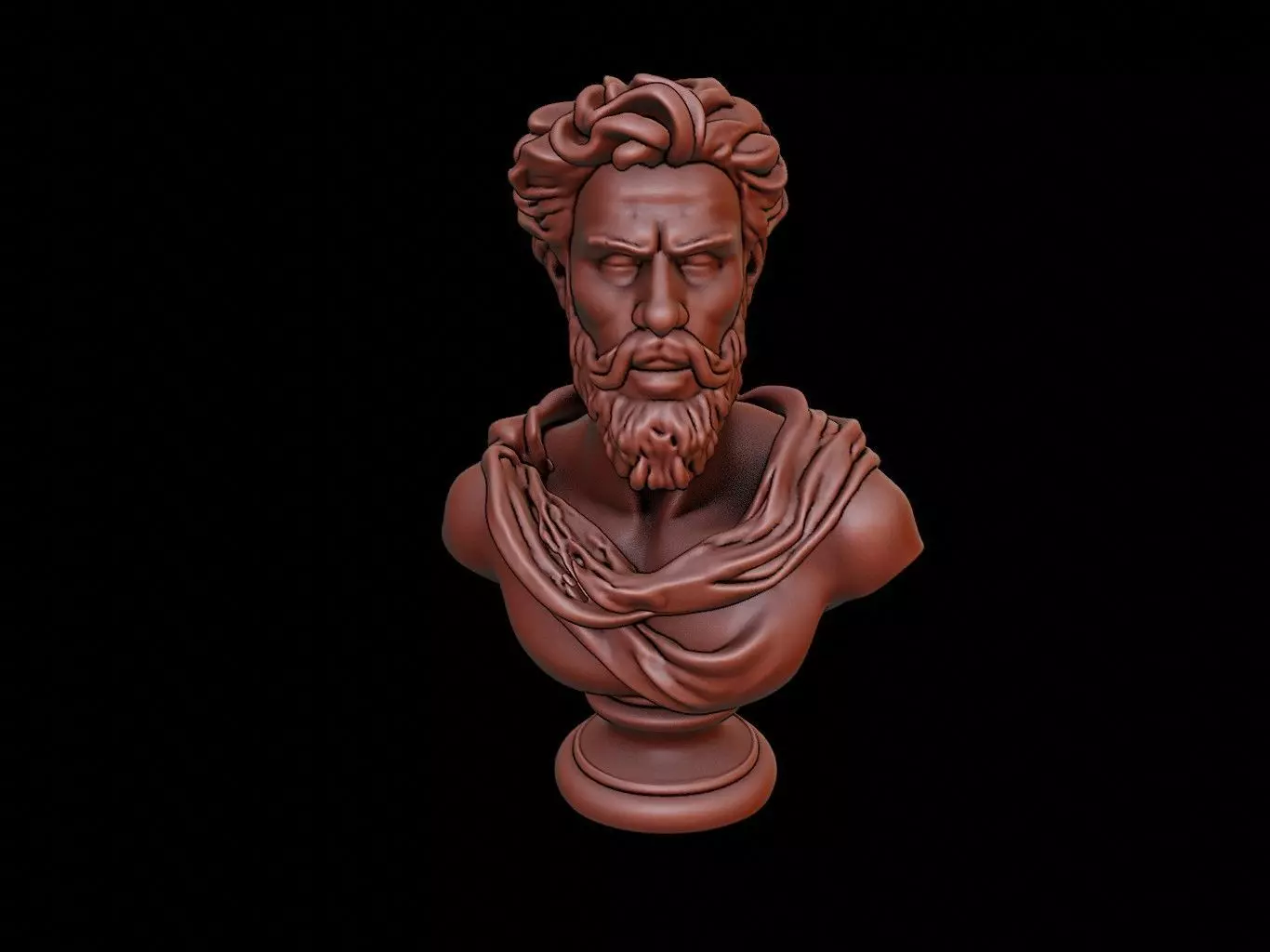 Greek God Bust 3D print model_0