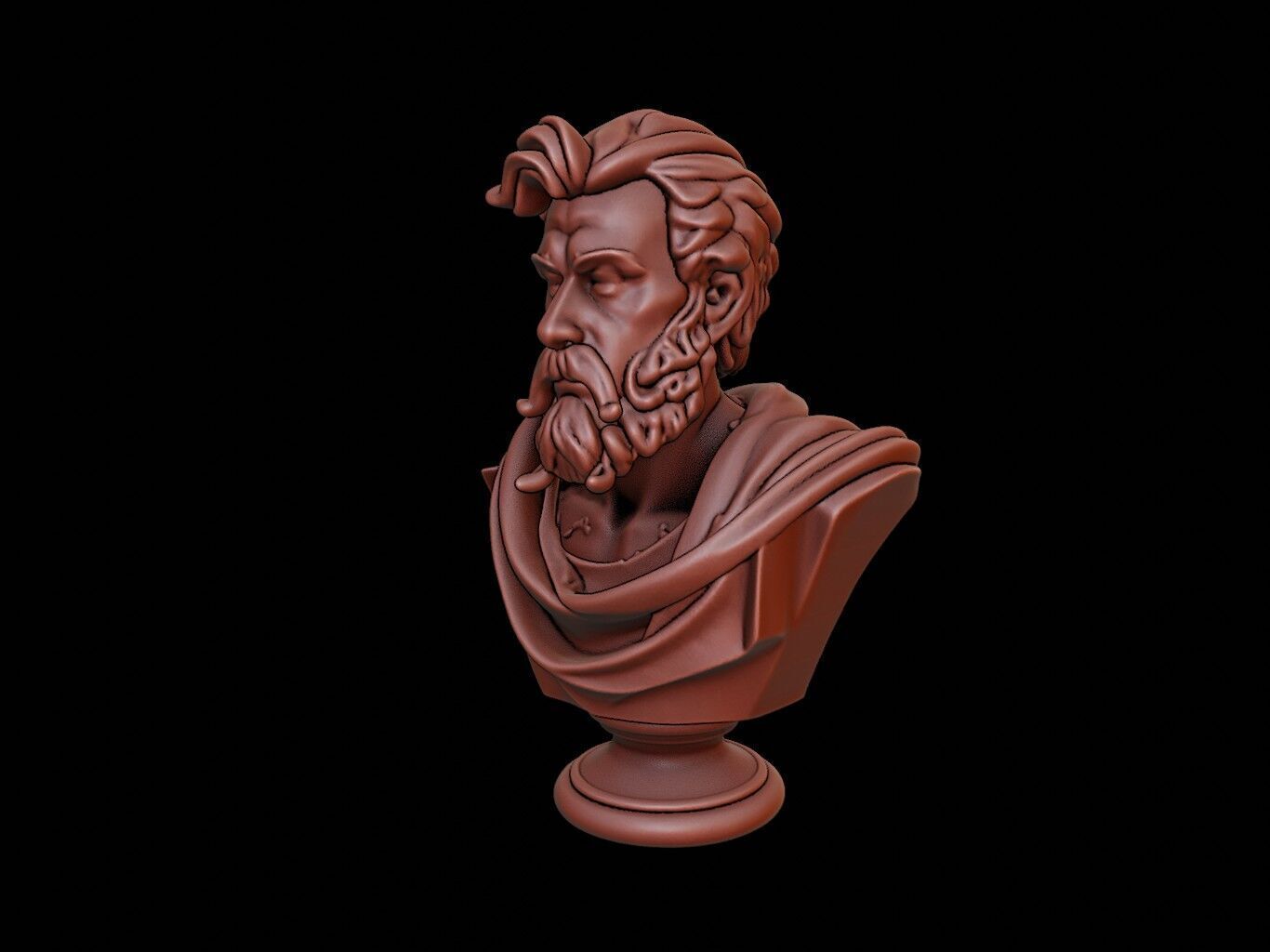 Greek God Bust 3D print model_2