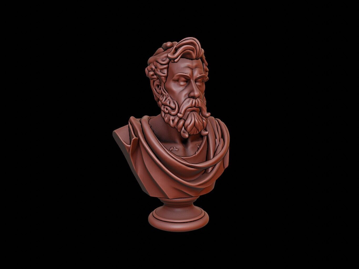 Greek God Bust 3D print model_1