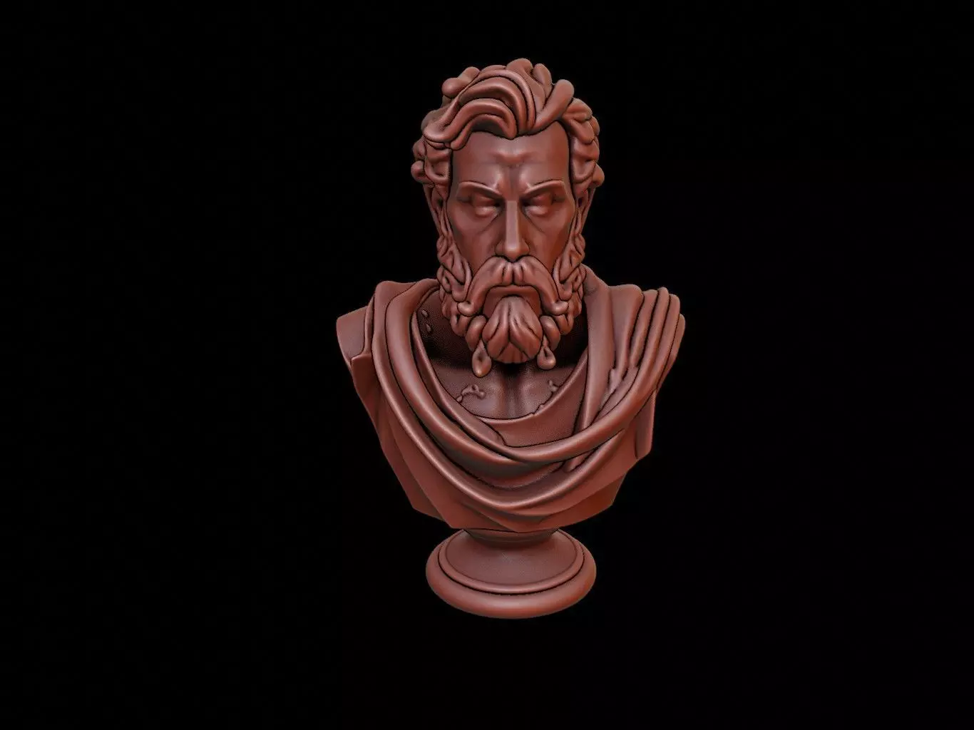 Greek God Bust 3D print model_0