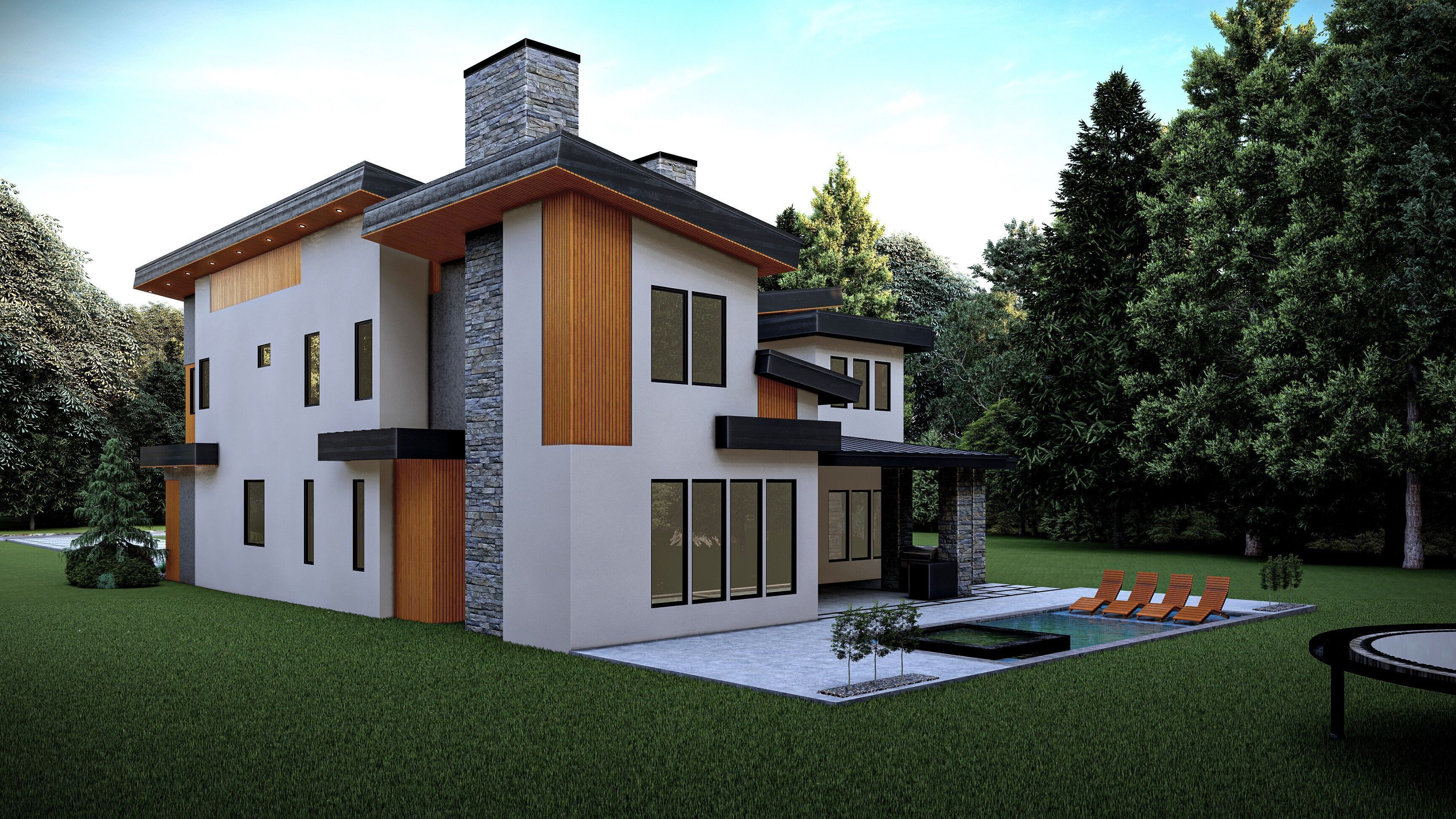 Modern House Number 12 - Stl -Dae file - 3d model Only 3D print model_4