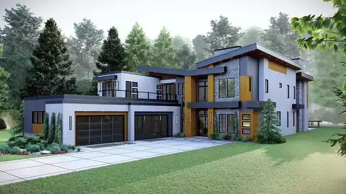 Modern House Number 12 - Stl -Dae file - 3d model Only 3D print model