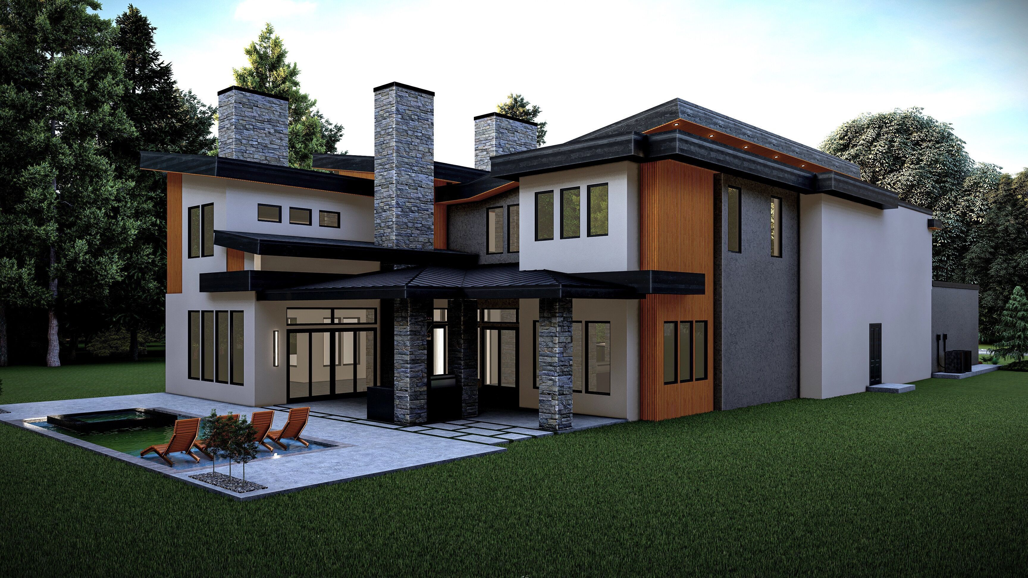 Modern House Number 12 - Stl -Dae file - 3d model Only 3D print model_5