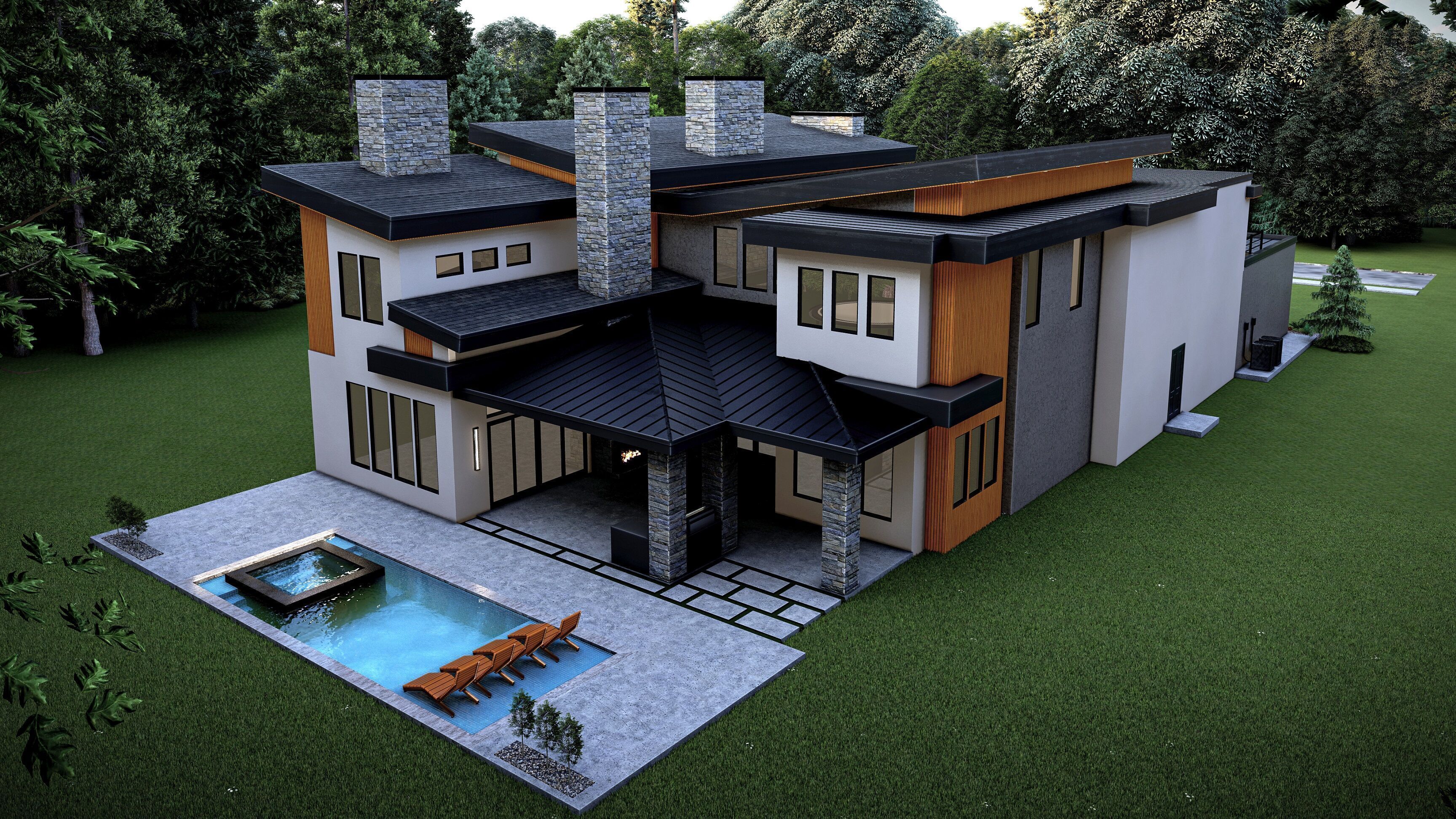 Modern House Number 12 - Stl -Dae file - 3d model Only 3D print model_1