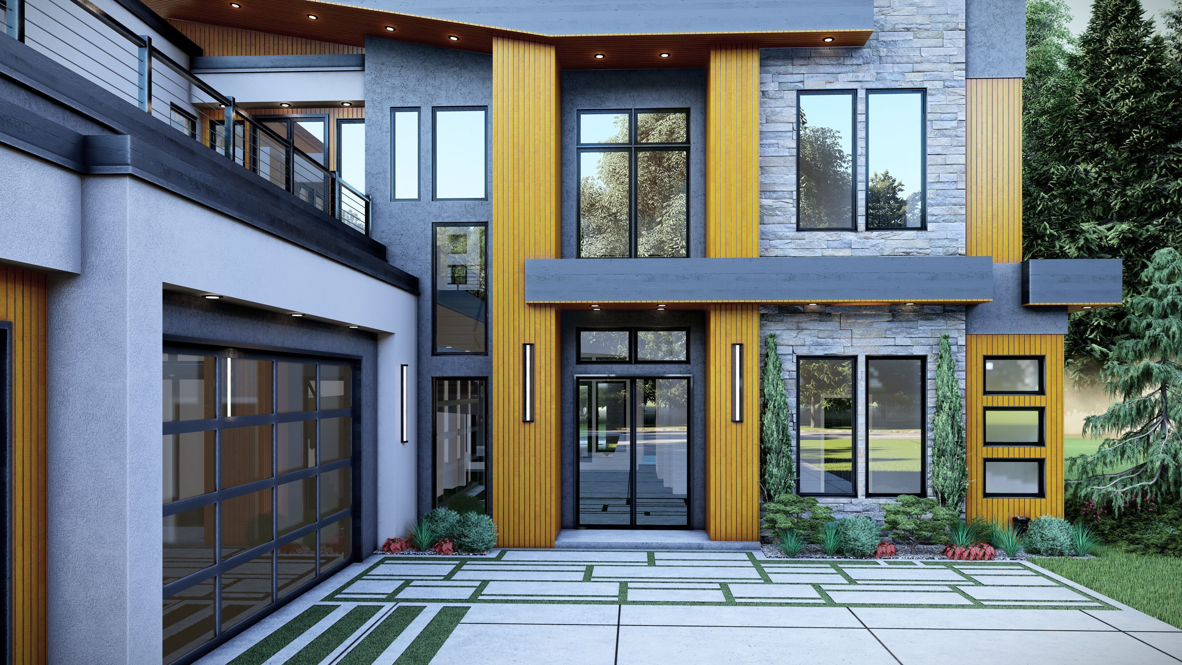 Modern House Number 12 - Stl -Dae file - 3d model Only 3D print model_7