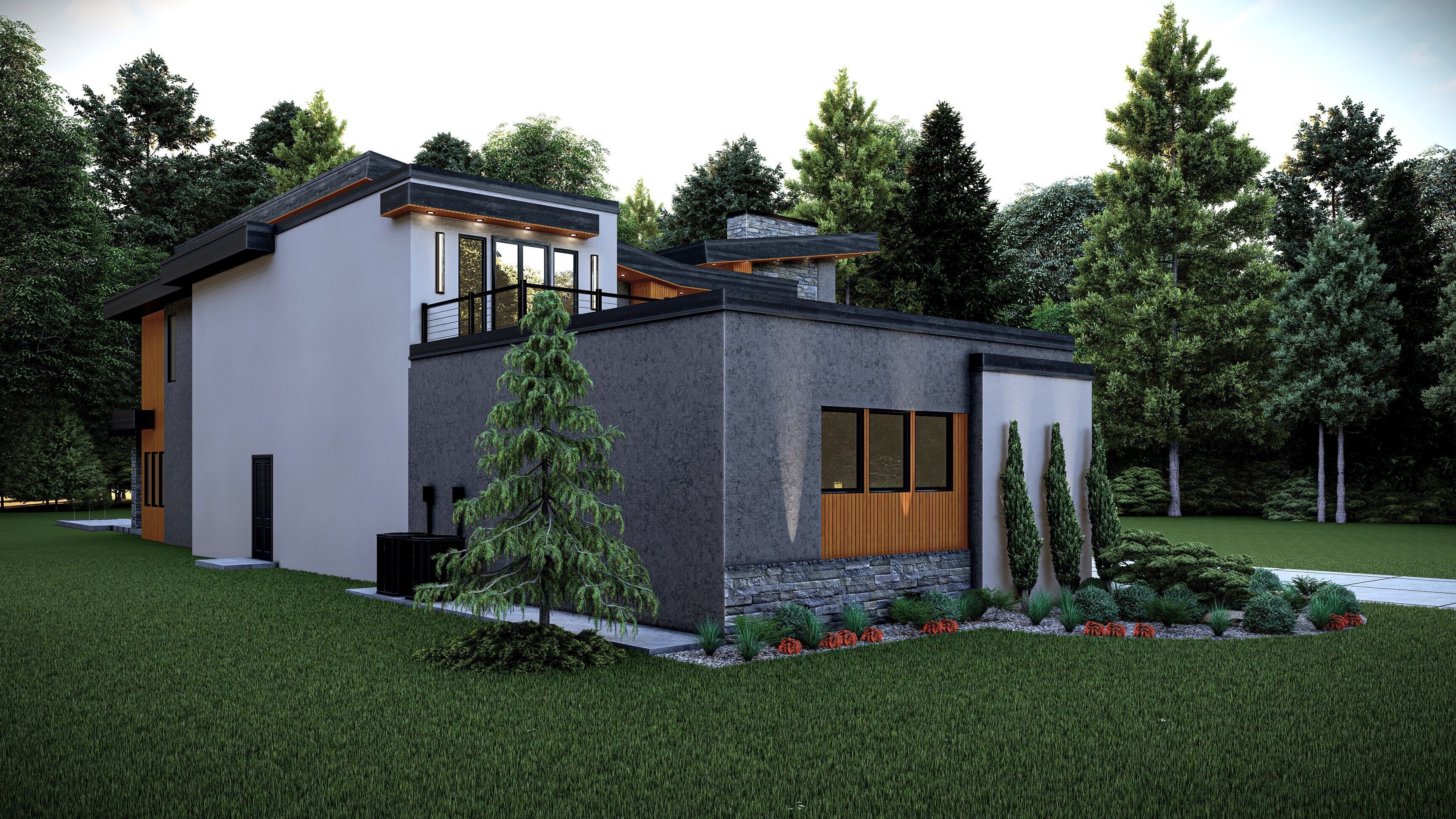 Modern House Number 12 - Stl -Dae file - 3d model Only 3D print model_2