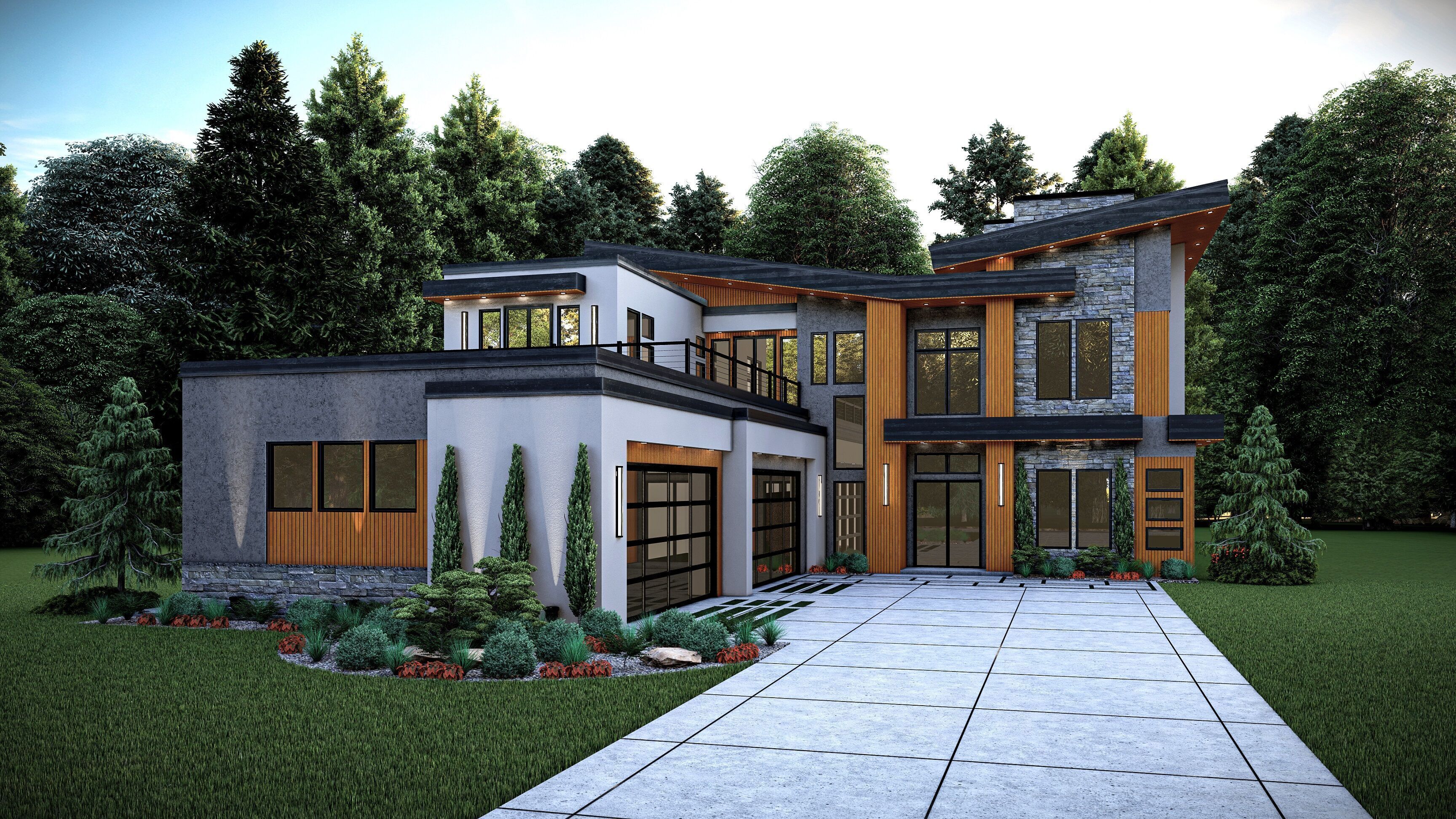 Modern House Number 12 - Stl -Dae file - 3d model Only 3D print model_3