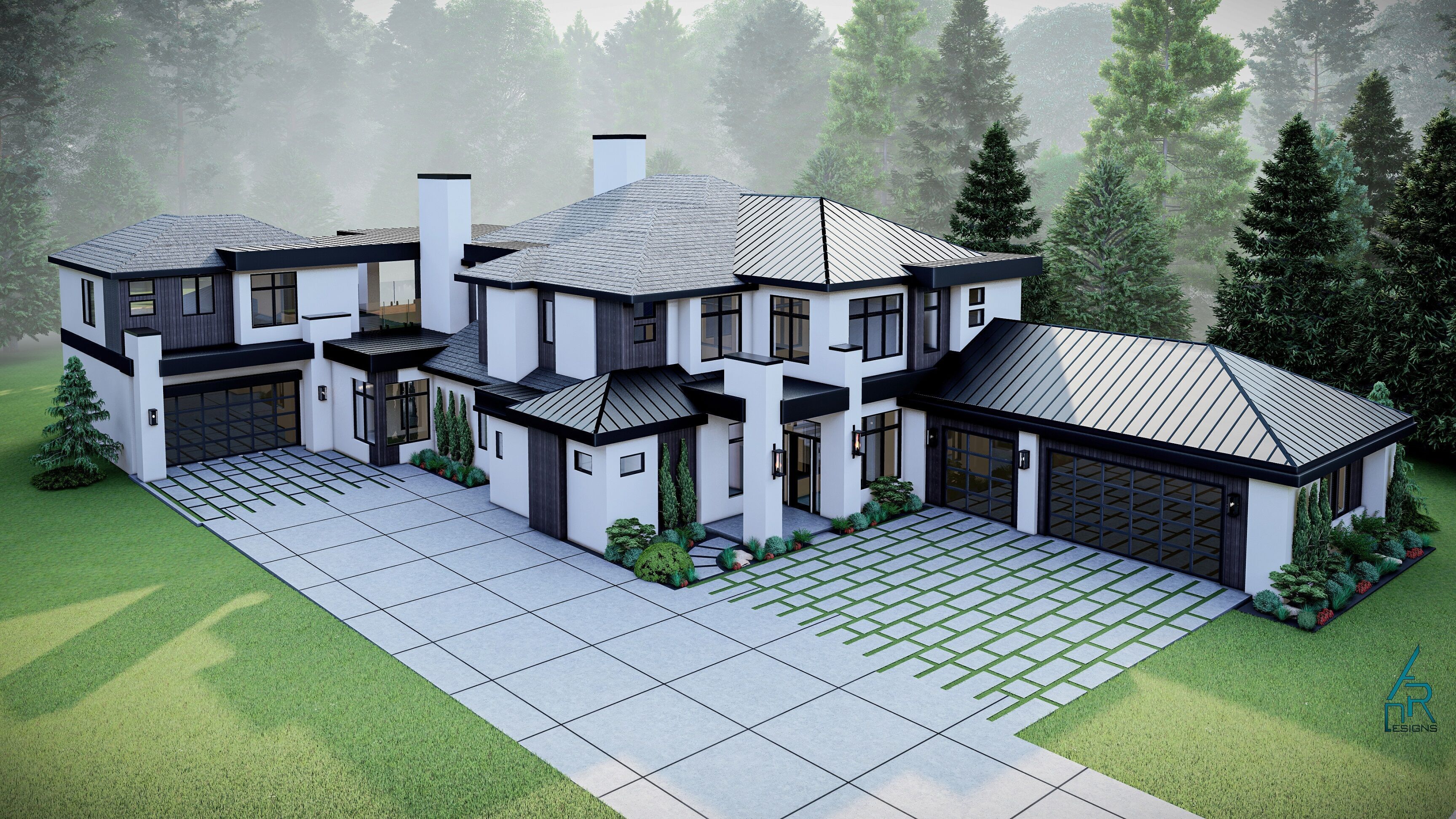 Modern House Number 12 - Stl -Dae file - 3d model Only 3D print model_1