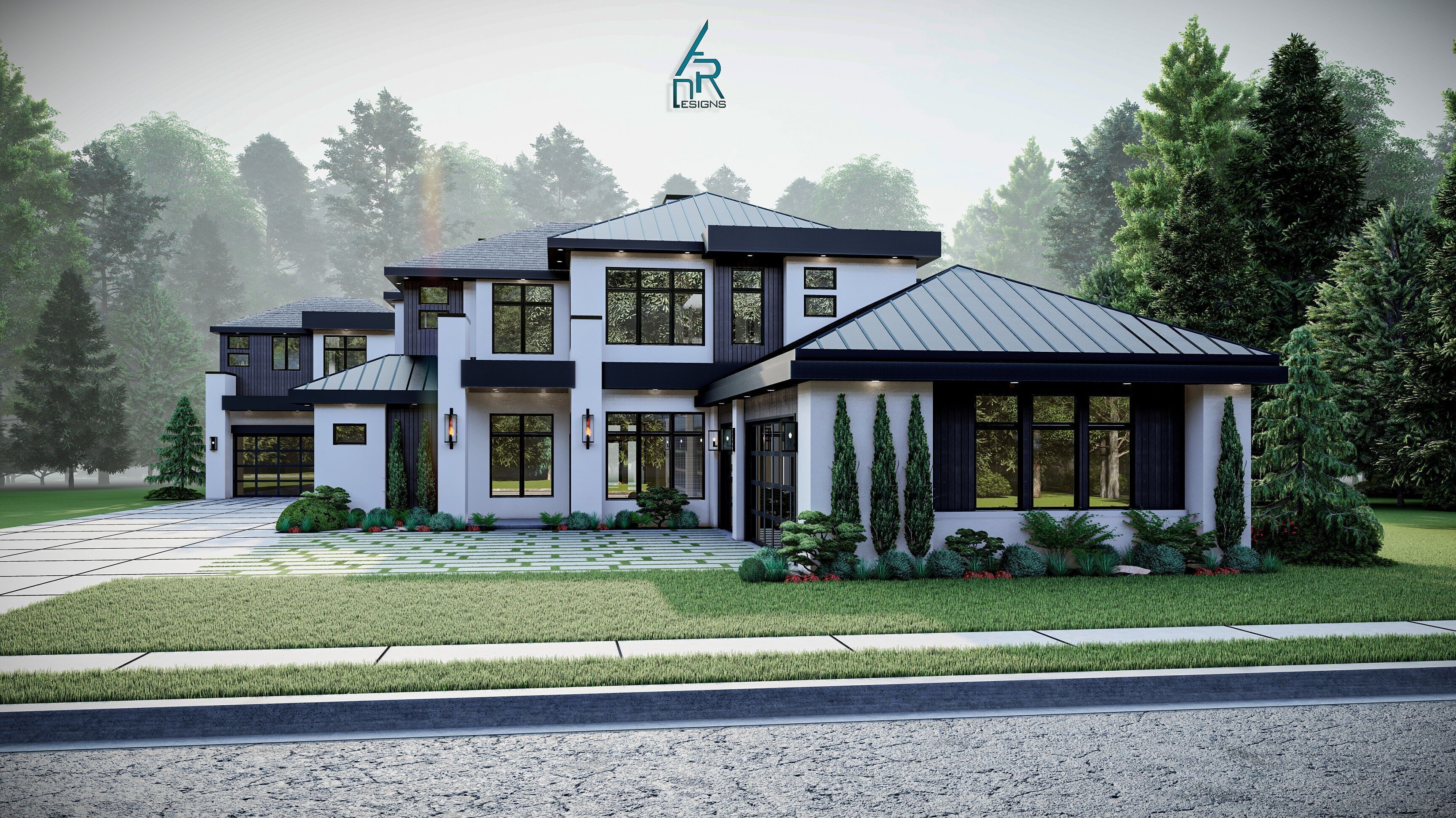 Modern House Number 12 - Stl -Dae file - 3d model Only 3D print model_6