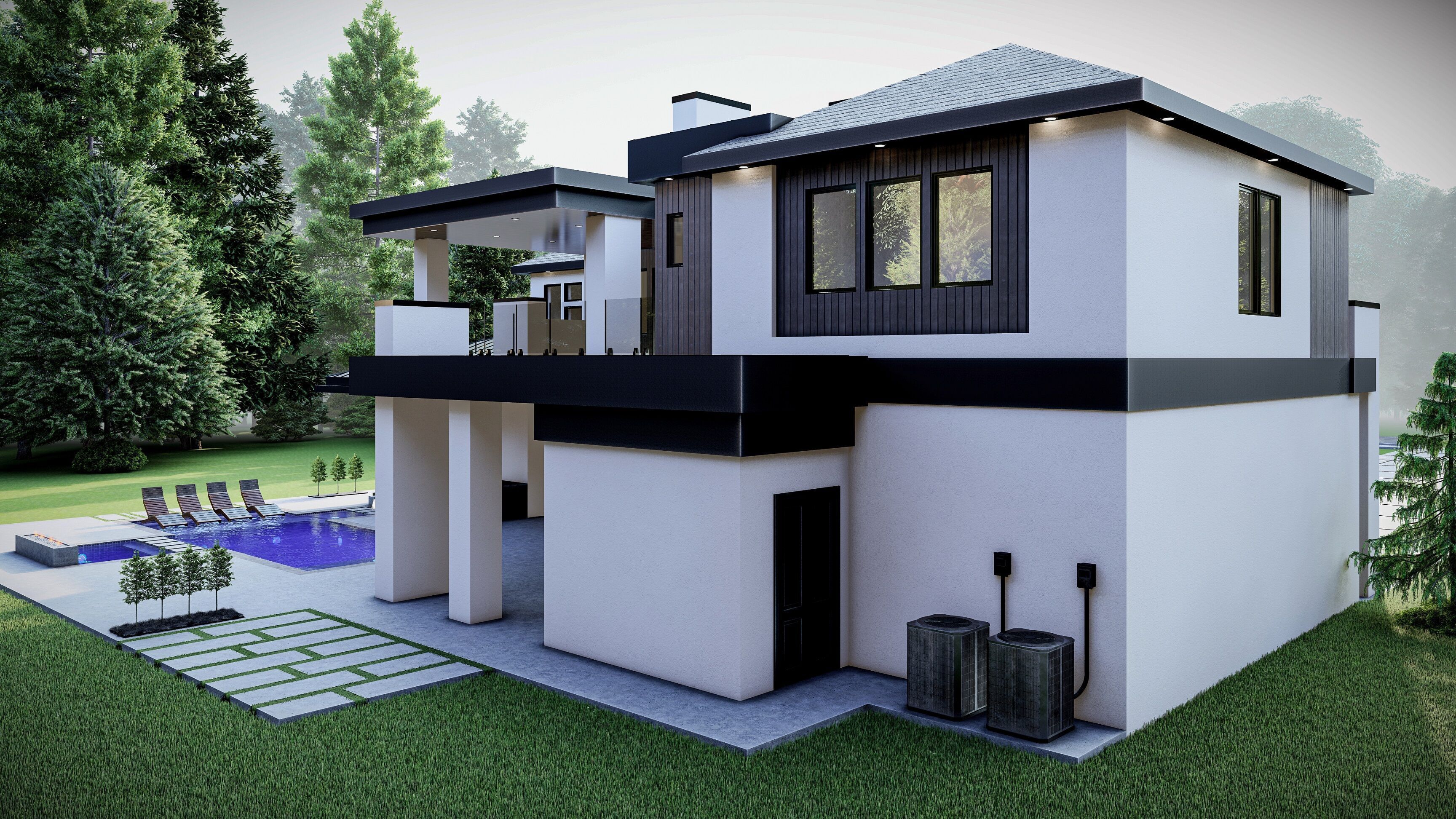 Modern House Number 12 - Stl -Dae file - 3d model Only 3D print model_8