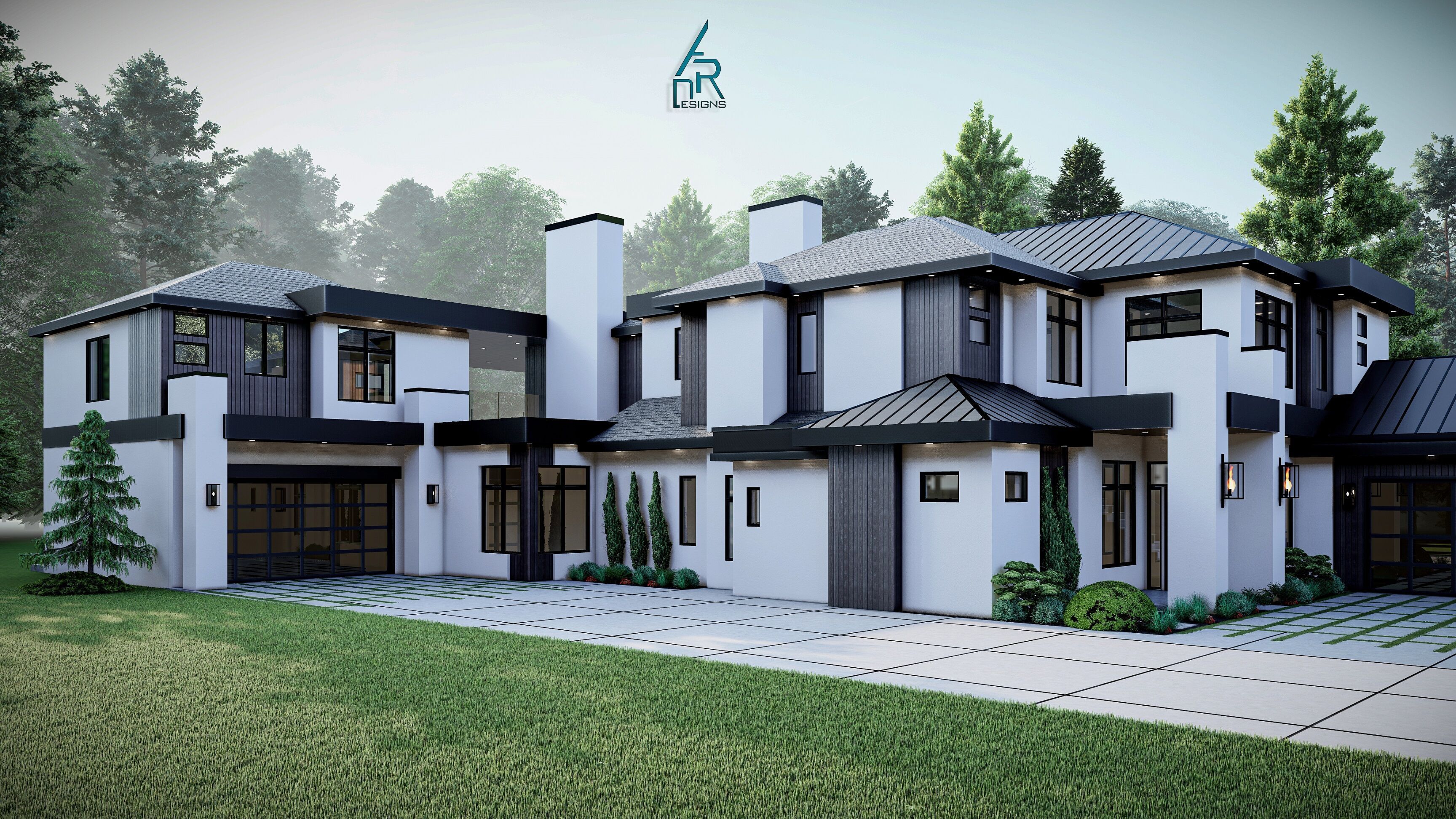 Modern House Number 12 - Stl -Dae file - 3d model Only 3D print model_3