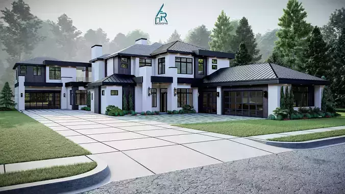 Modern House Number 12 - Stl -Dae file - 3d model Only 3D print model